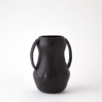 Global Views Aquitaine Vase - Matte Black - Med