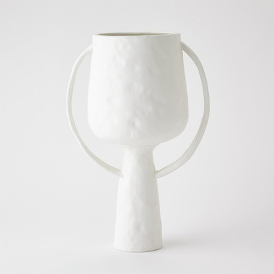 Global Views Aquitaine Vase - Matte White - Lg