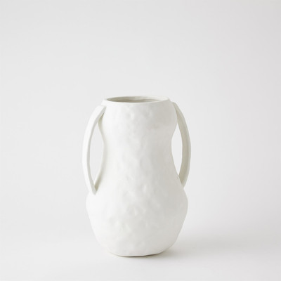 Global Views Aquitaine Vase - Matte White - Med