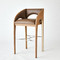 Global Views Arches Bar Stool - Nutmeg - Champagne