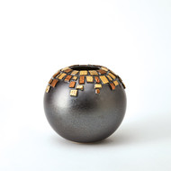 Global Views Array Vase - Black Reactive - Med
