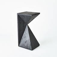 Global Views Asymmetrical Angle Side Table - Blackened Oak