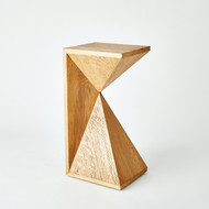 Global Views Asymmetrical Angle Side Table - Oak
