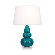 Small Triple Gourd Table Lamp - Peacock