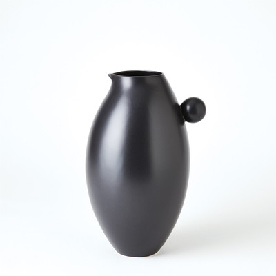 Global Views Ball Handled Pitcher - Black - Sm