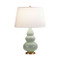 Small Triple Gourd Table Lamp - Antique Natural Brass - Celadon