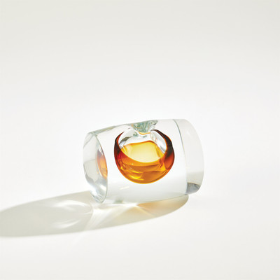 Global Views Barrel Vase - Amber - Clear