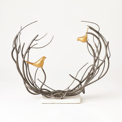 Global Views Bird Family in Thicket