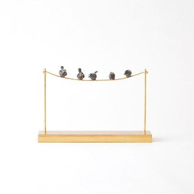 Global Views Birds on a Wire - Gold Leaf