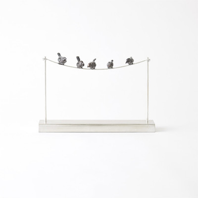 Global Views Birds on a Wire - Silver Leaf