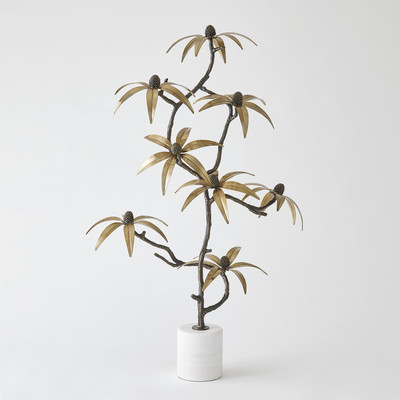 Global Views Black - Eyed Susan Sculpture - Bronze - Brass