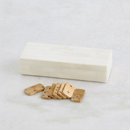 Global Views Boxed Bone Domino Set - Ivory