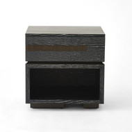 Global Views Brazil Bedside Chest - Left - Black Cerused Oak