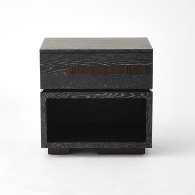 Global Views Brazil Bedside Chest - Right - Black Cerused Oak
