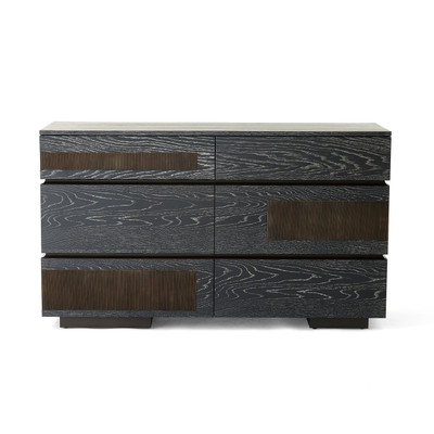 Global Views Brazil Dresser - Black Cerused Oak