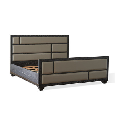 Global Views Brazil King Bed - Black Cerused Oak