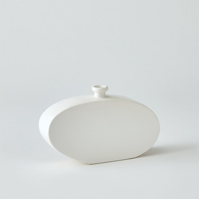 Global Views Bridwell Bottle - Matte White - Wide