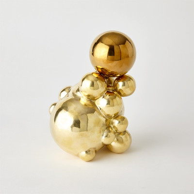 Global Views Bubble Orb Holder - Brass w - Brass Sphere - Lg