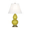 Small Double Gourd Table Lamp - Antique Brass - Citron