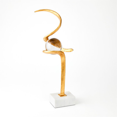 Global Views Captured Sphere Sculpture - Gold Leaf