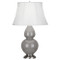Double Gourd Table Lamp - Antique Silver - Smokey Taupe