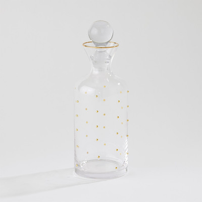 Global Views Celebration Decanter - Clear w - Gold Dots