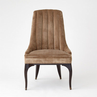 Global Views Channel Tufted Dining Chair - Mushroom