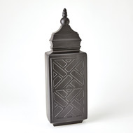 Global Views Chinoiserie Jar - Matte Black - Lg