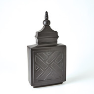 Global Views Chinoiserie Jar - Matte Black - Sm