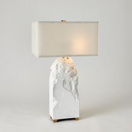 Global Views Chiseled Block Lamp - Matte White