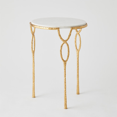 Global Views Chiseled Loop Table - Gold Leaf