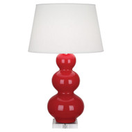 Triple Gourd Table Lamp - Lucite - Ruby Red