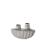 Global Views Colbert Vase - Black - White - Wide