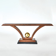 Global Views Colby Console - Walnut - Brass