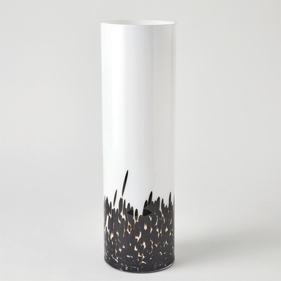 Global Views Confetti Vase - Black - White - Lg