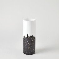 Global Views Confetti Vase - Black - White - Sm