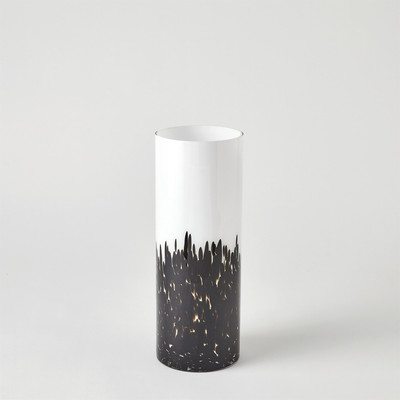 Global Views Confetti Vase - Black - White - Sm