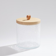 Global Views Crackle Glass Canister w - Lid - Med