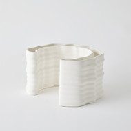 Global Views Crescent Printed Vase - Matte White - Lg