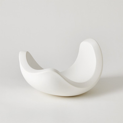 Global Views Curl Bowl - Matte White - Sm