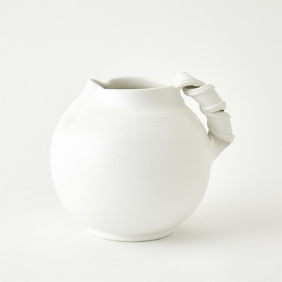 Global Views Curt Pitchers - White - Lg