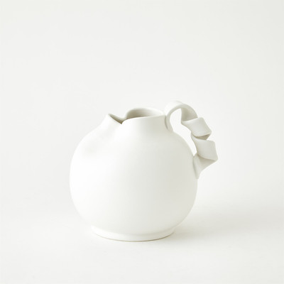 Global Views Curt Pitchers - White - Sm