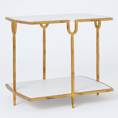 Global Views Curve Side Table - Gold