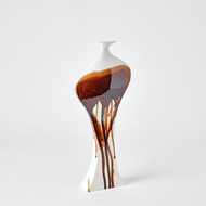 Global Views Curvy Bottle - Garnet Splash - Sm