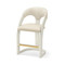 Global Views Delia Counter Stool - Antique White - Milk Leather