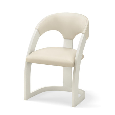 Global Views Delia Dining Chair - Antique White - Milk Leather