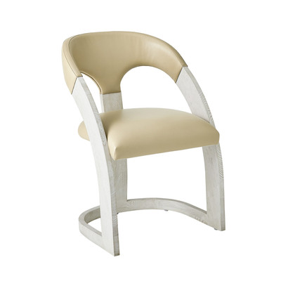 Global Views Delia Dining Chair - White Burl