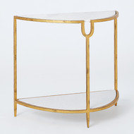 Global Views Demilune Side Table - Gold
