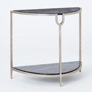 Global Views Demilune Side Table - Silver