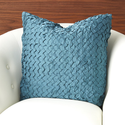 Global Views Diamond Ruche Pillow - Dusty Blue